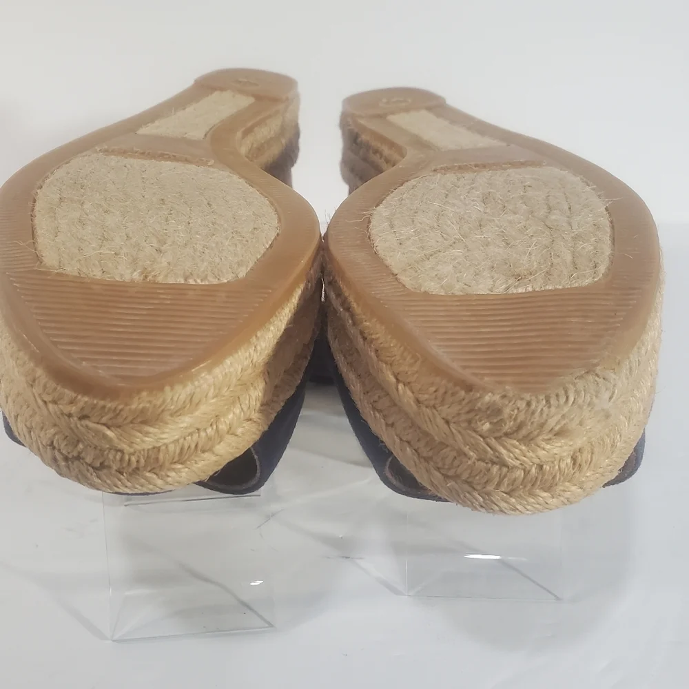 Tory Burch Blue Espadrille Platform Wedges Easy On Size 9